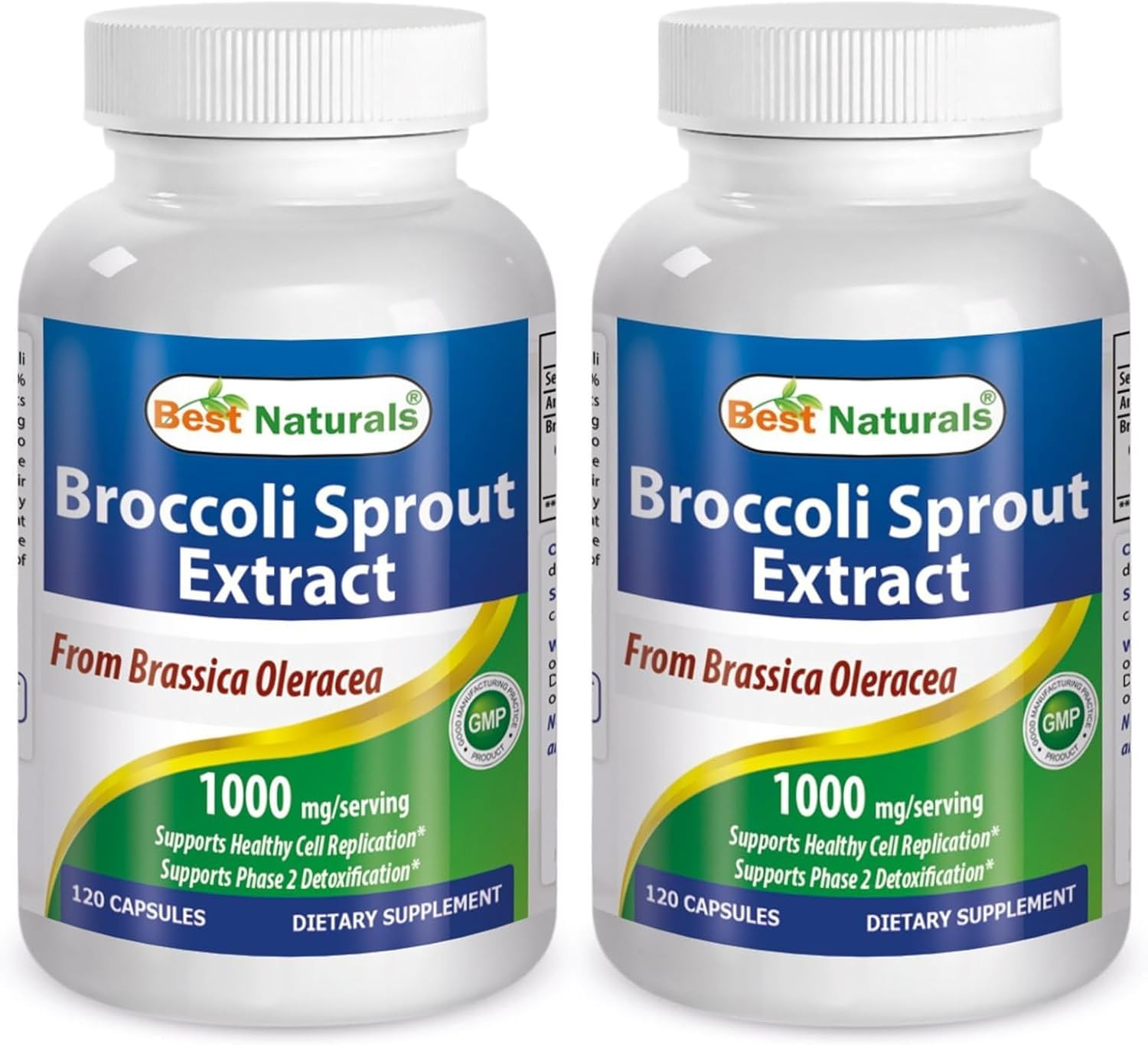 Best Naturals Broccoli Sprout Extract 1000mg per Serving – 120 Capsules (Pack of
