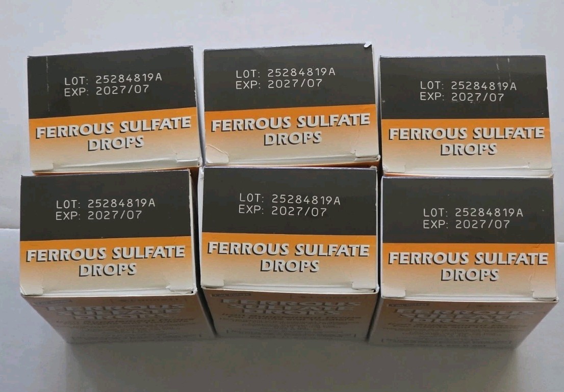 Lannett Infant And Toddler Iron Drops Ferrous Sulfate 50mL (Lot Of 6)