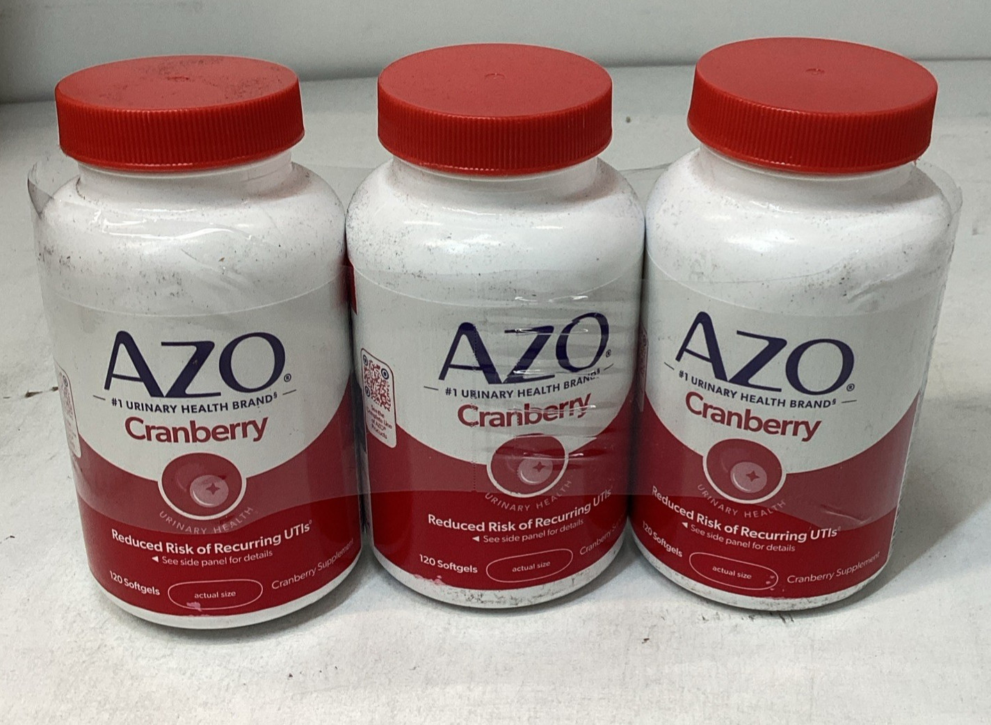 3x AZO Cranberry Urinary Tract Health Dietary Supplement 120 Softgels Exp 09/27