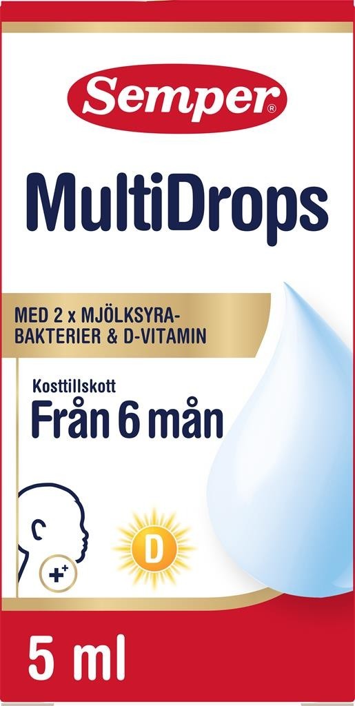 Semper MultiDrops 5ml L. Reuteri Probiotic Vitamin D Drops 6M+