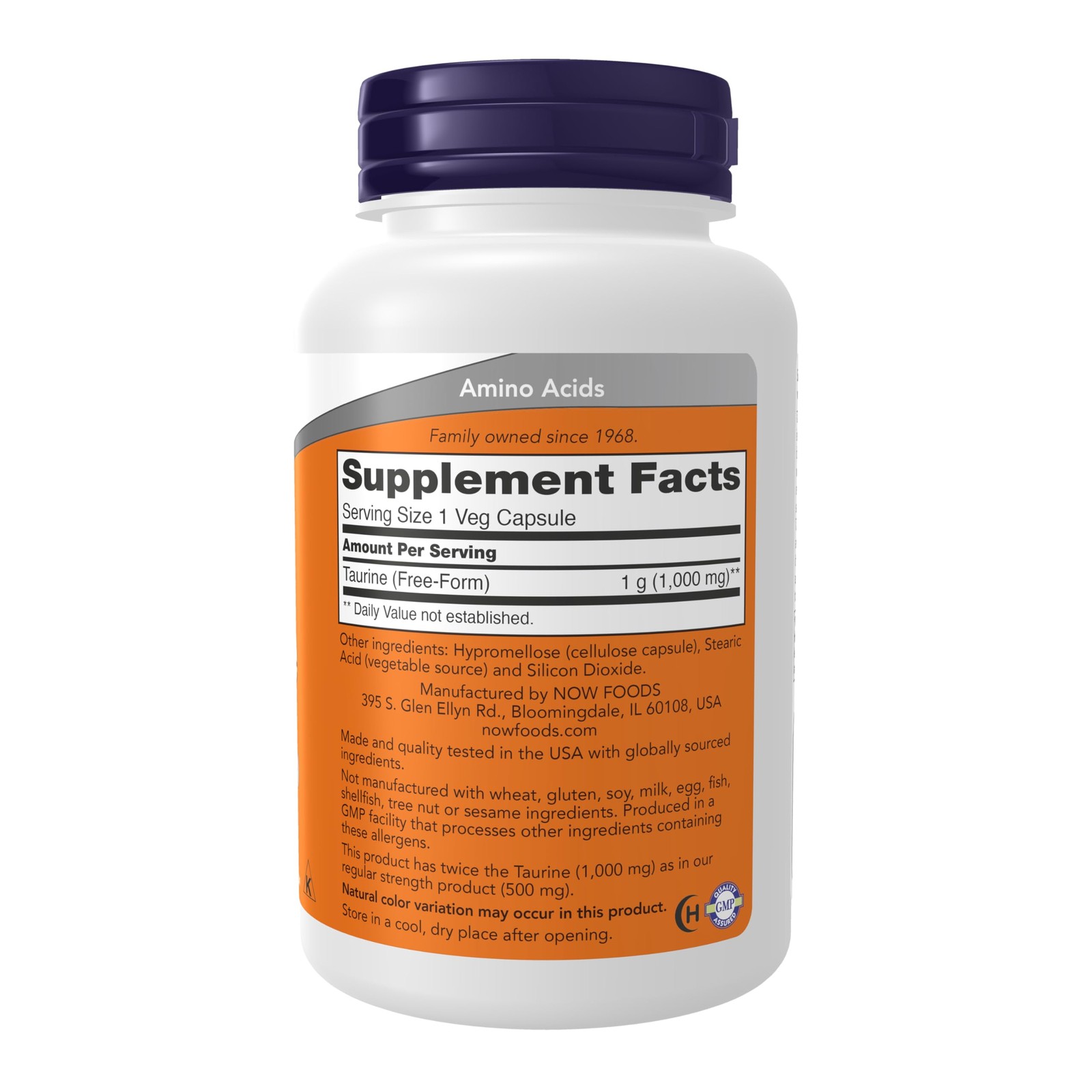 Taurine Supplement 1000mg – 180 Capsules | Amino Acid for Health & Longevity