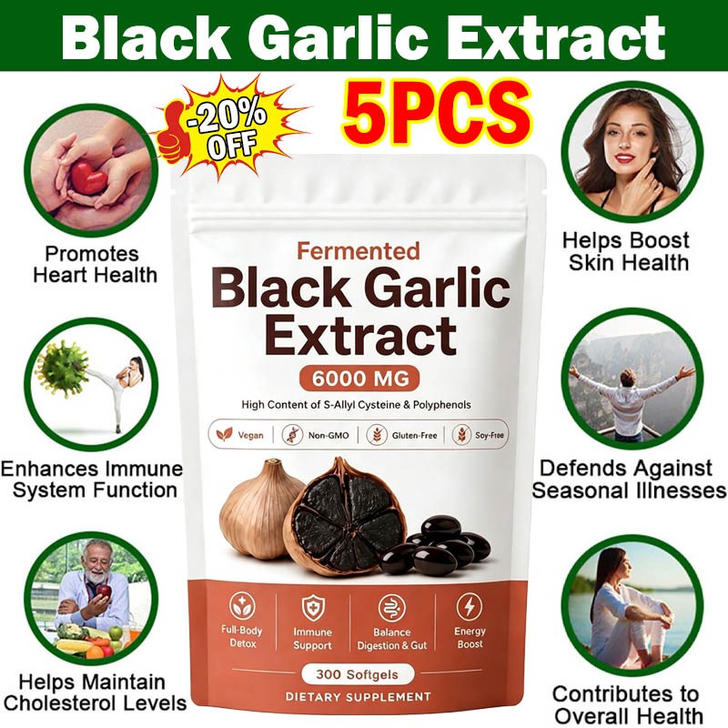 Fermented Black Garlic Extract, Natural Odorless Aged Garlic Supplements-US