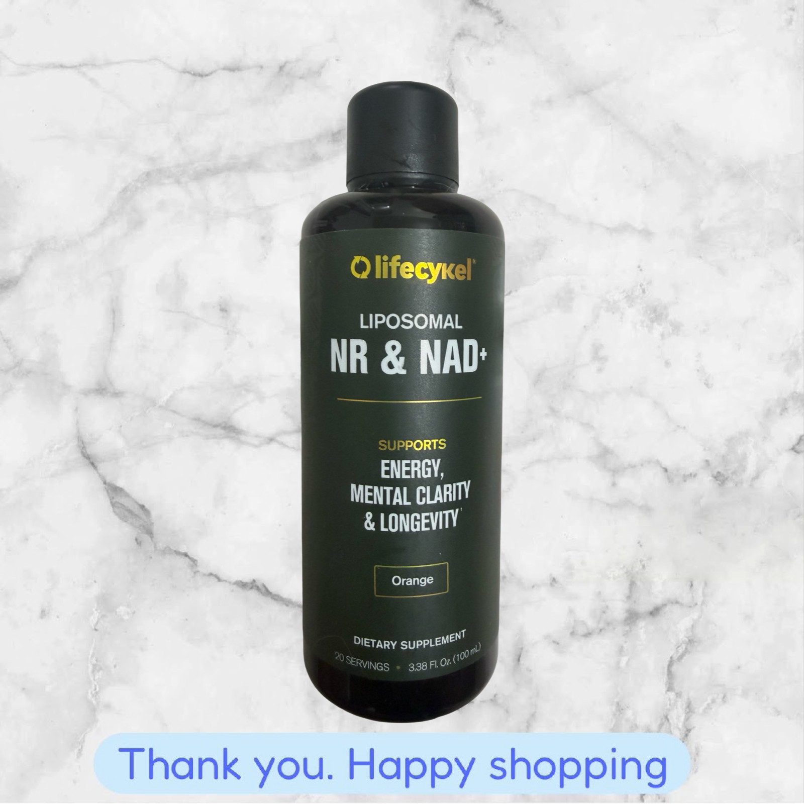 NEW Lifecykel Liposomal NR & NAD+ Supports Mental Clarity & Longevity 3.38 fl oz
