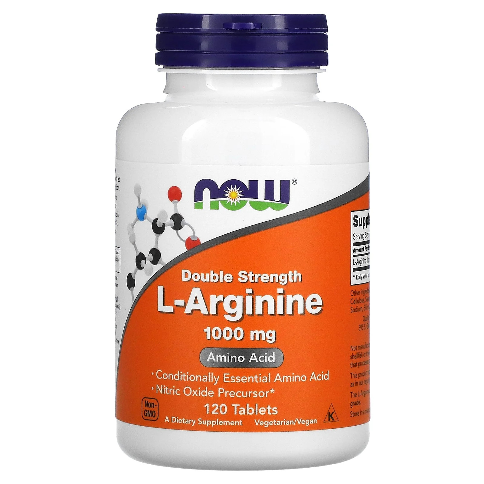 2 X NOW Foods, L-Arginine, 1,000 mg, 120 Tablets
