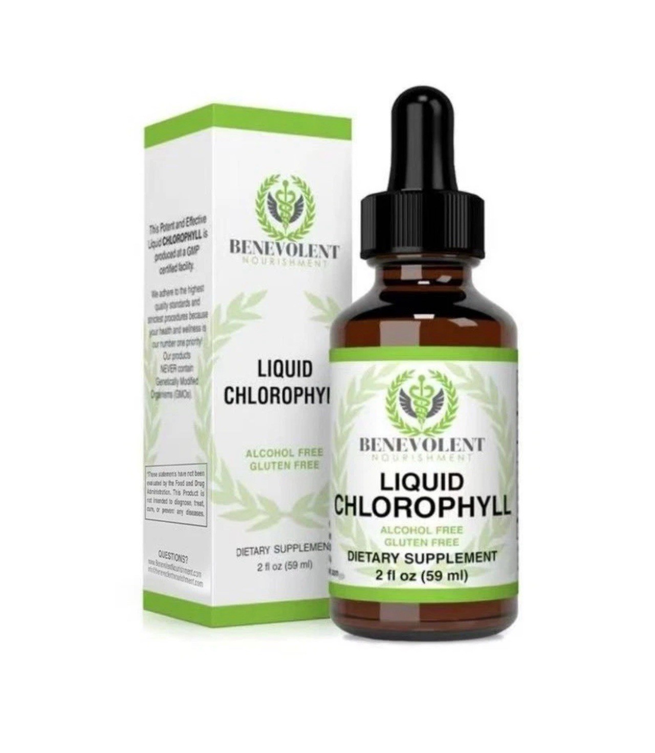 Benevolent Nourishment Liquid Chlorophyll Herbal Supplement 2 fl oz