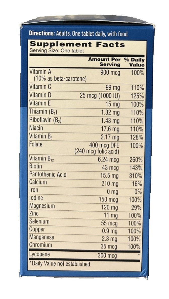 One a Day Men’s Complete Multivitamin 120 Tablets 60 Each Exp 6/2027