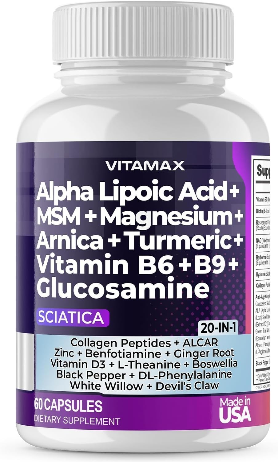 Vitamax Nerve Health Support – 60 Capsules with 300mg Alpha Lipoic Acid