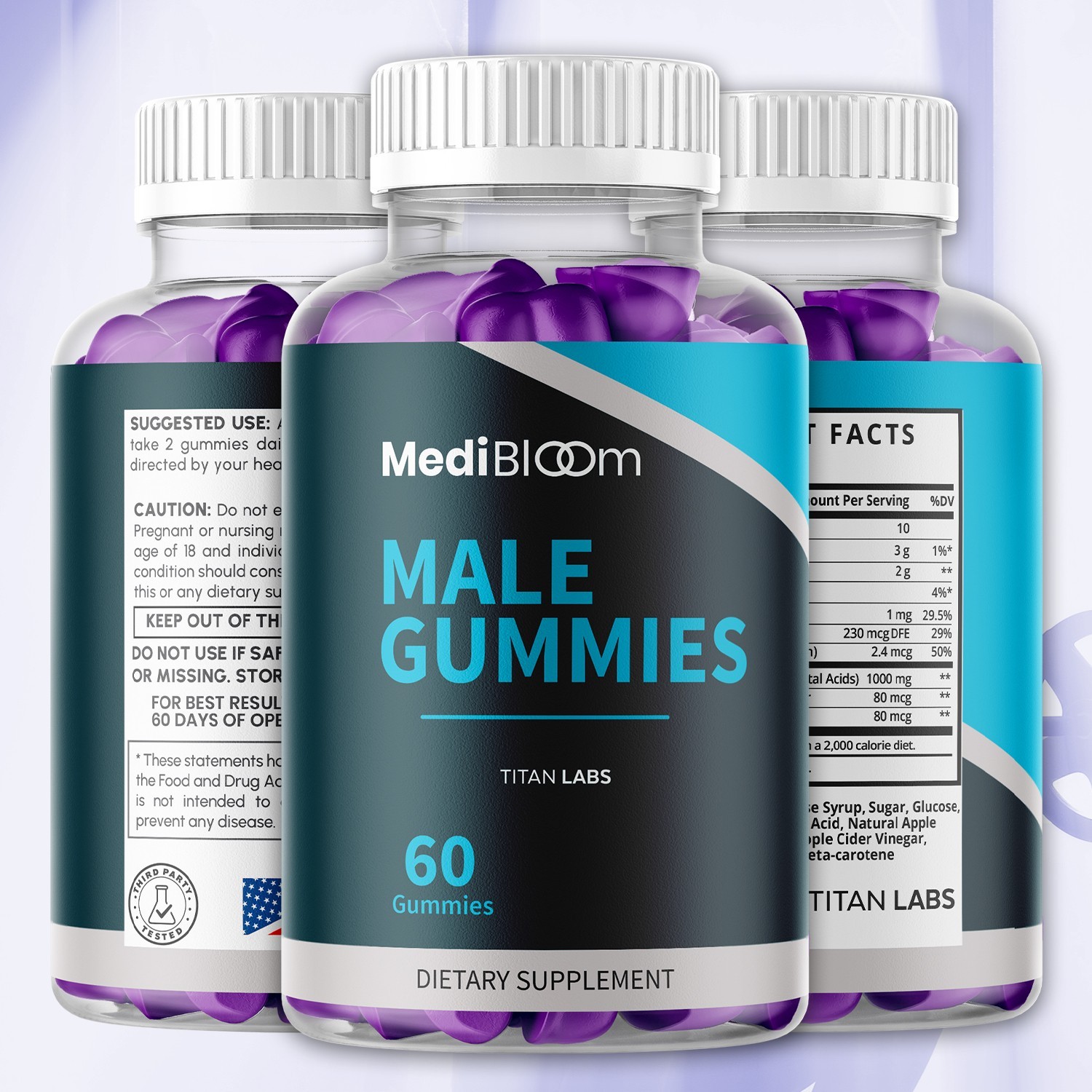 (2 Pack) MediBloom Gummy Advanced Male Support Supplement Medi Bloom 120 Gummies