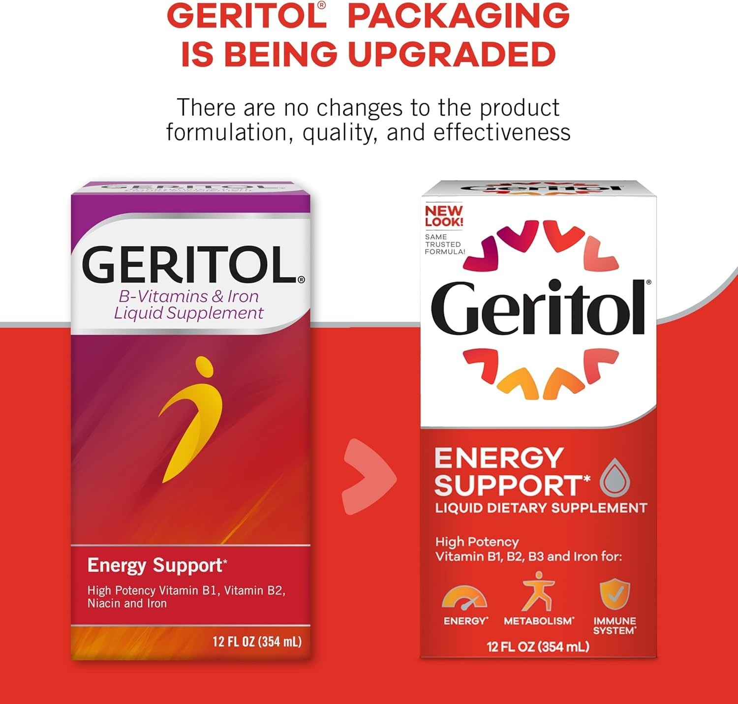 Geritol Liquid Multivitamin and Iron Supplement for Energy Support 12 Fl Oz