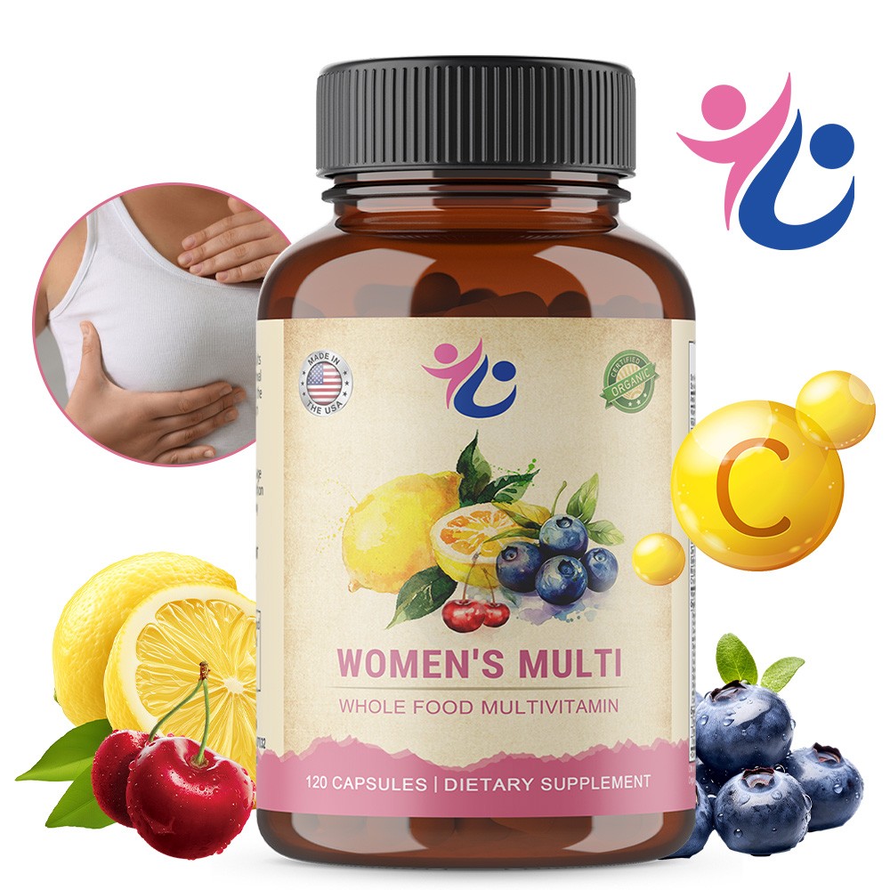 Organic Multivitamins For Women,Whole Food,Daily Vitamin Supplement,120 Capsules