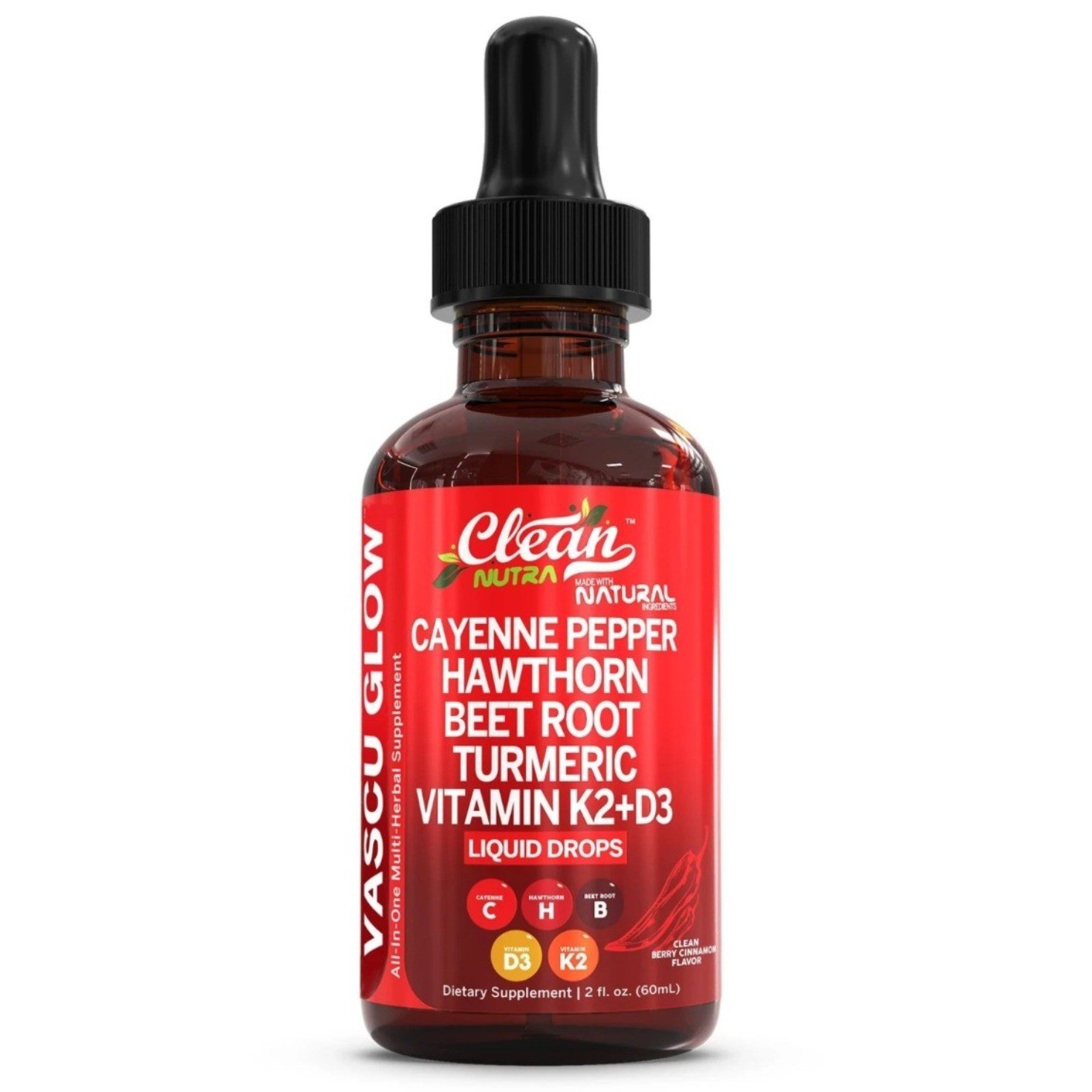 Clean Nutra Cayenne Pepper Liquid new Supplement Hawthorn Berry Original Drops