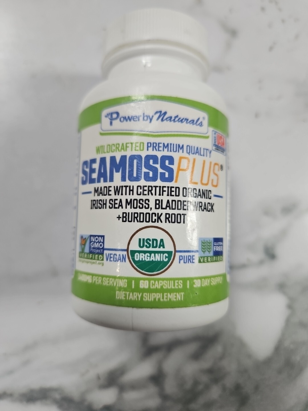 Power By Naturals Premium Quality Organic Sea Moss Plus 60 Caps Exp 6/2026