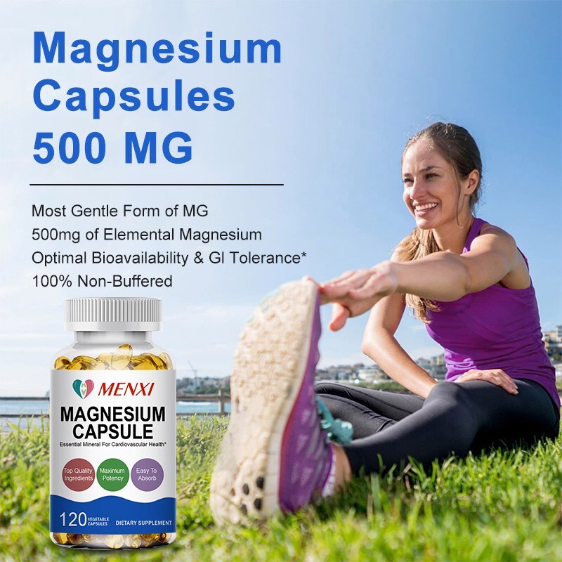 Magnesium Glycinate Capsules 500mg Per Serving-Highest Potency Capsules 60/120PC