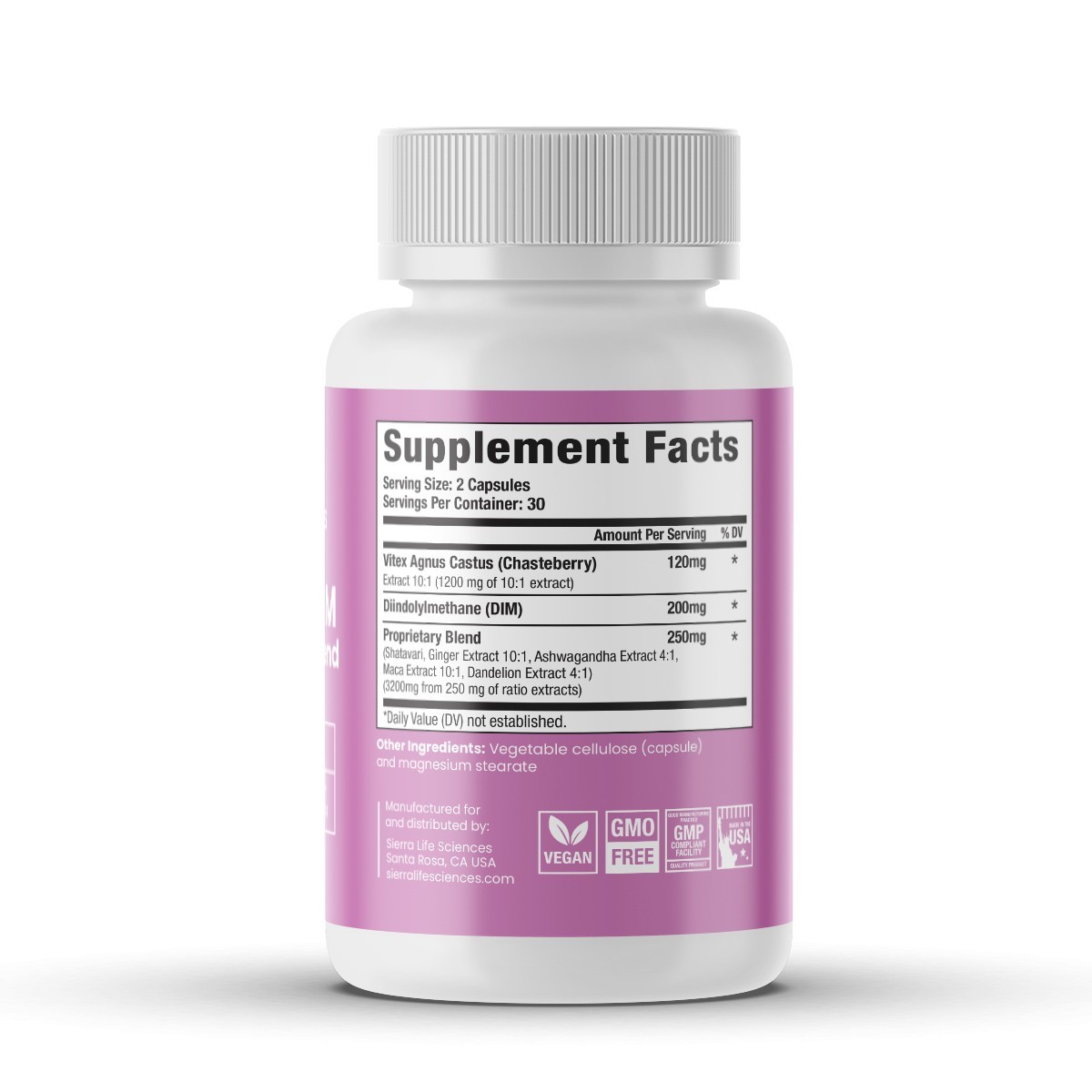Sierra Life Sciences Vitex + DIM + Shatavari Women’s Health Support Capsules