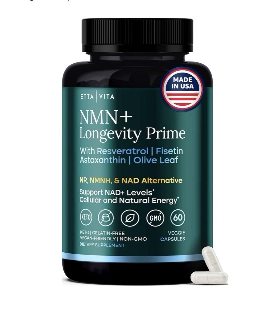 Nmn+ Longevity Prime With Resveratrol | Fisetin | Astaxanthin | Olive Leaf 60ct