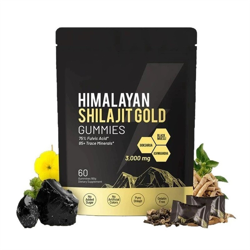 New Pure Himalayan Shilajit Gummies No Added Sugar 60 Gummies High Potency US