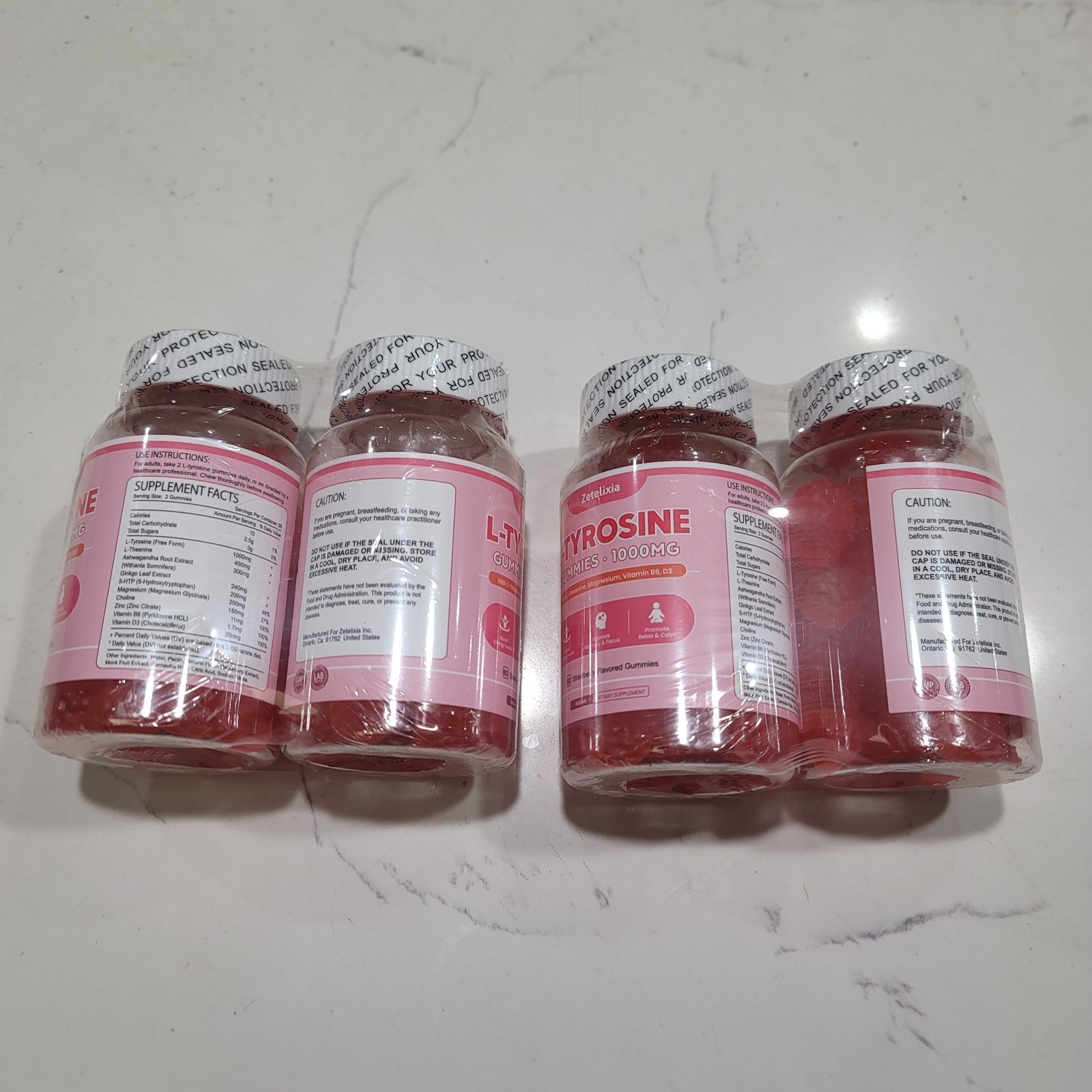 L Tyrosine Gummies, 4 Pack 10-In-1 L-Tyrosine Supplement, Tyrosine Gummies with