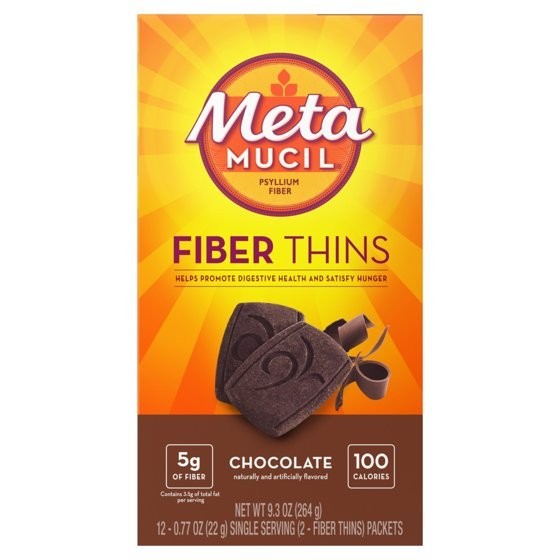 Metamucil Fiber Thins Psyllium Fiber Snack 5g Fiber 100 Cal