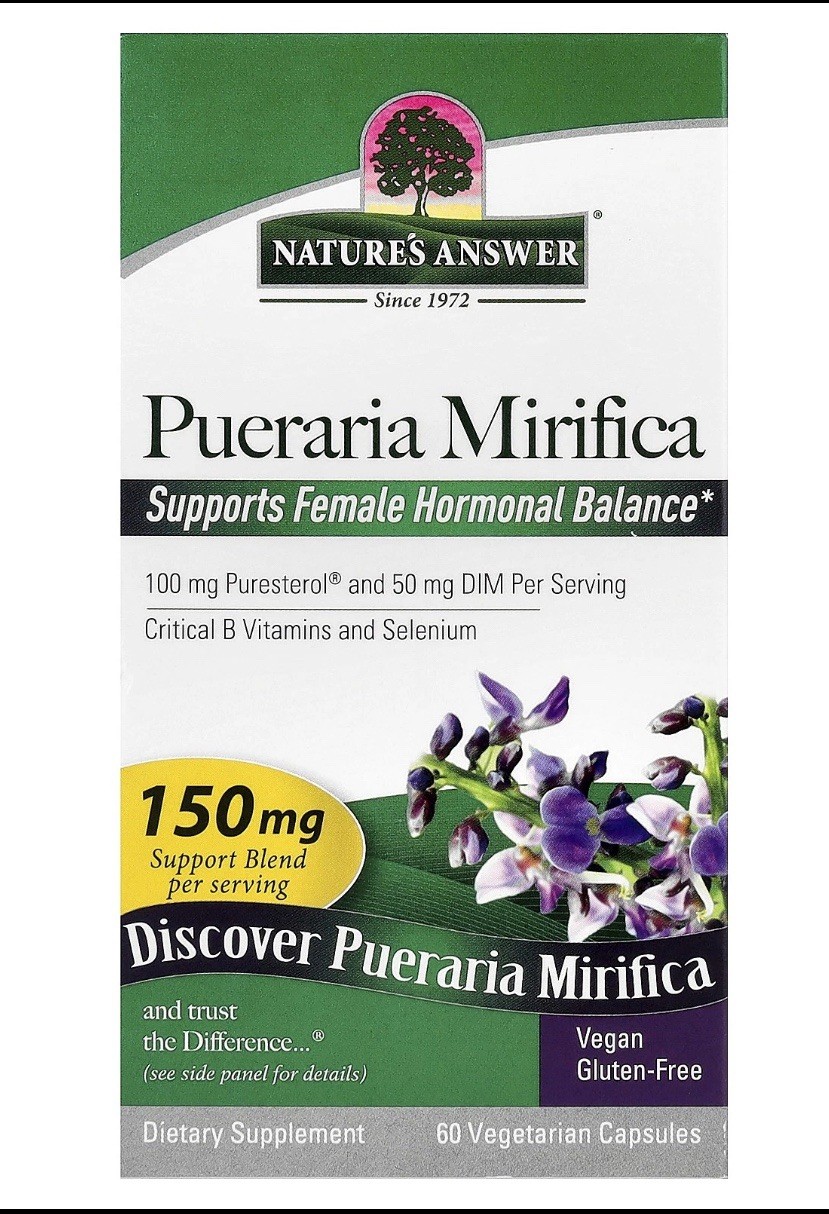 Nature s Answer Pueraria Mirifica 150 mg 60 Vegetarian Capsules Cruelty-Free,