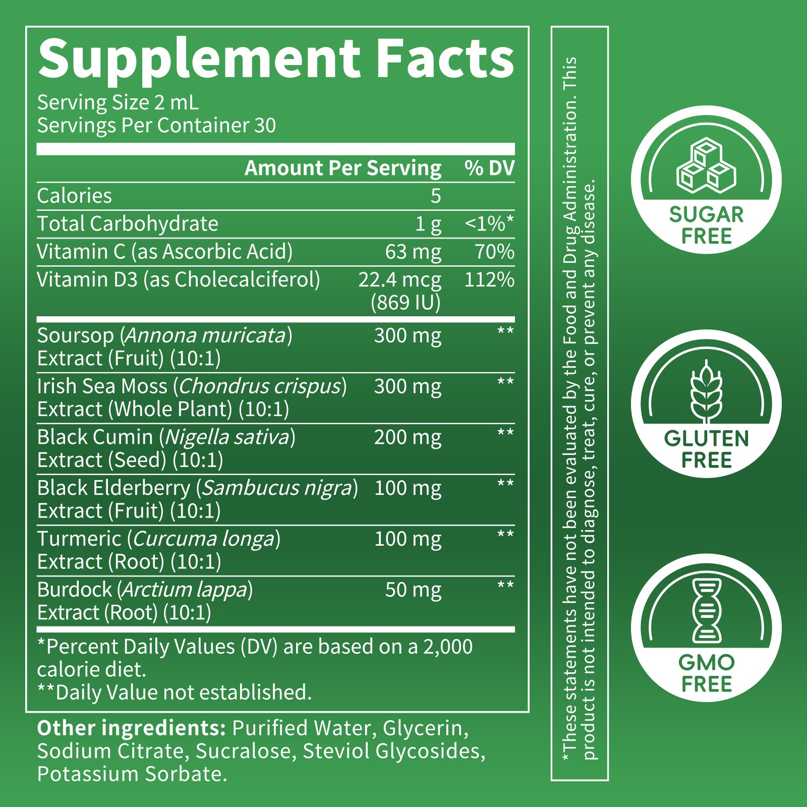 60ml Soursop Graviola Liquid Drop,Cell Support & Regeneration, Immune Boost