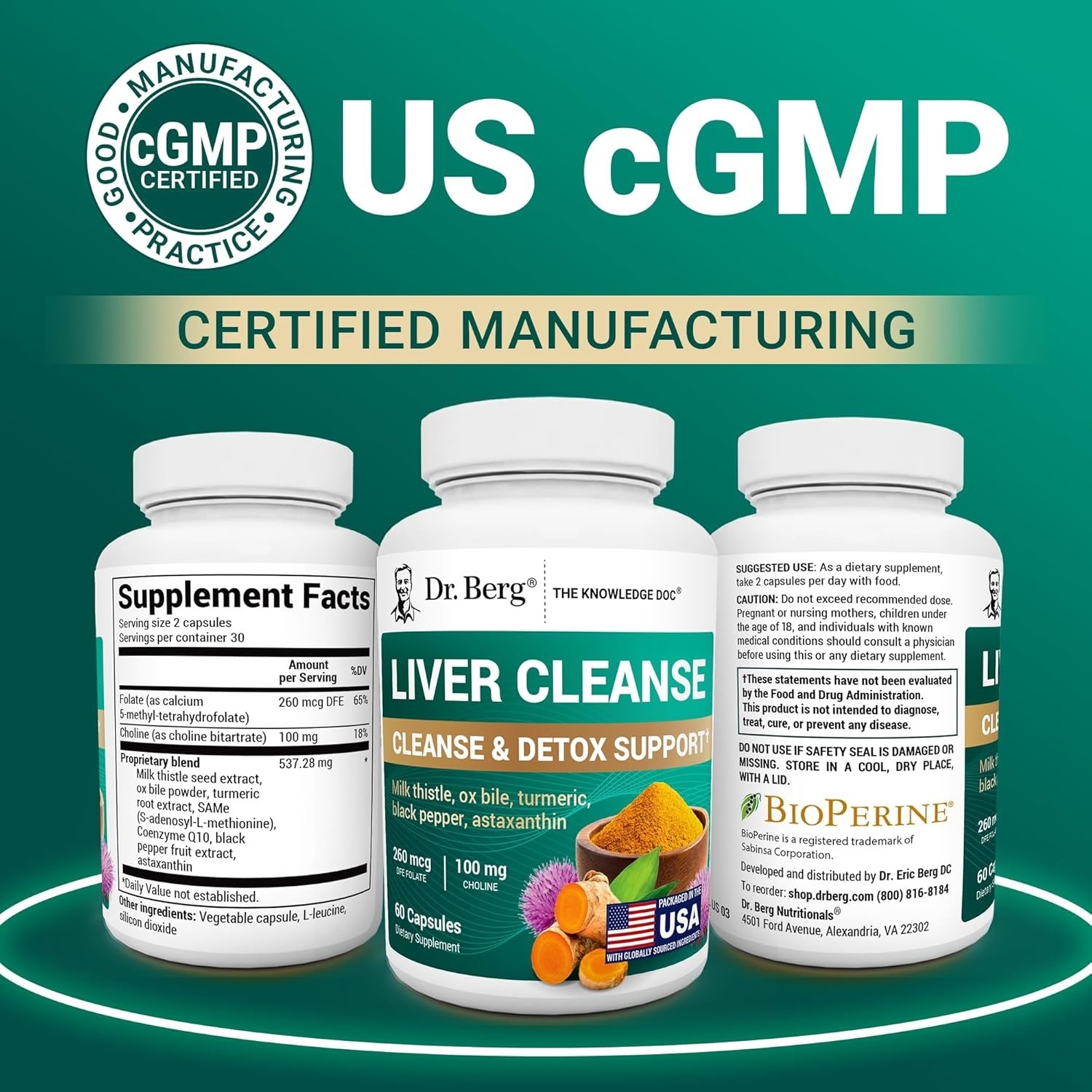 Dr. Berg Liver Cleanse Detox Capsules w/Unique Blend of 90 Count (Pack 1)