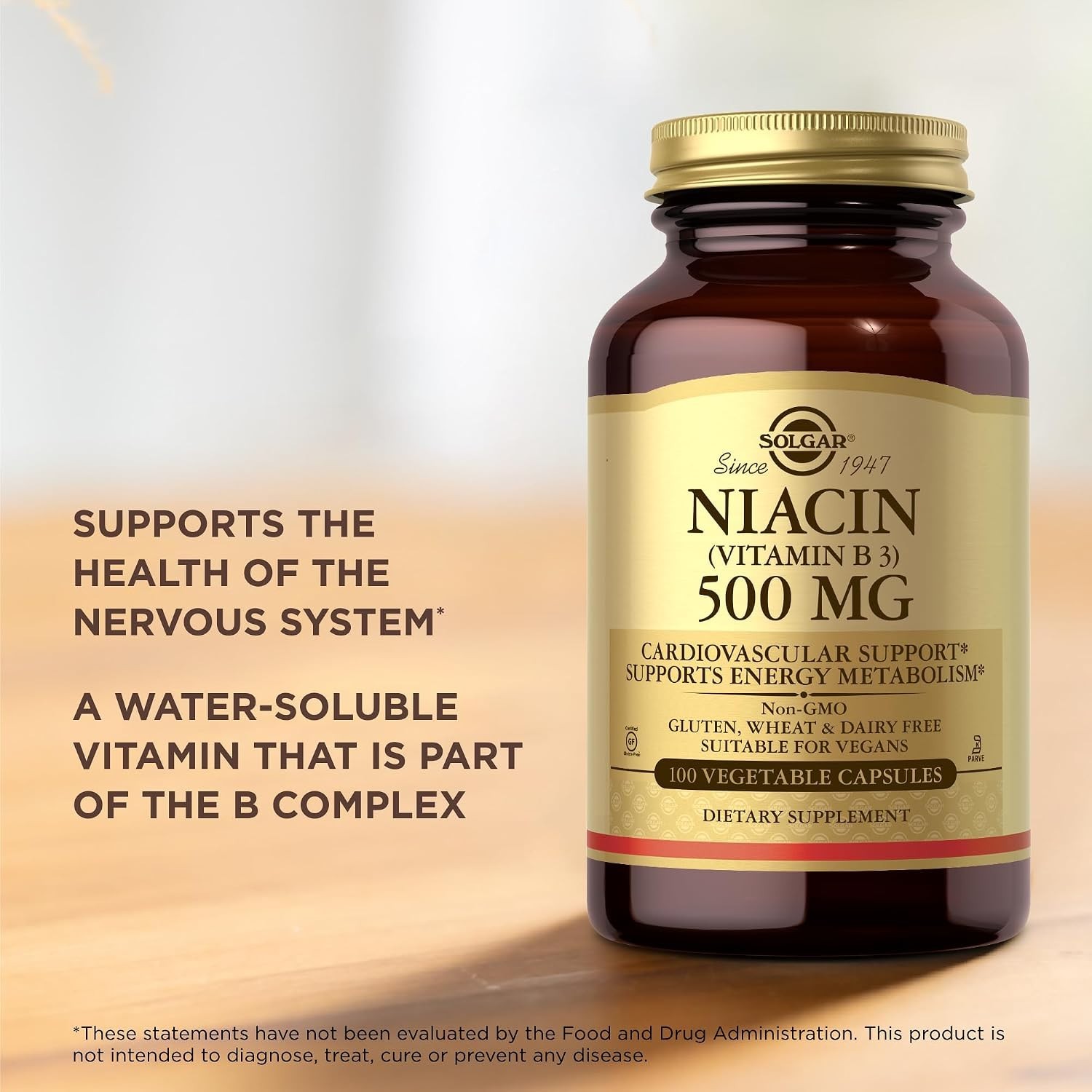 Niacin 500mg – 100 Capsules for Nerve Support
