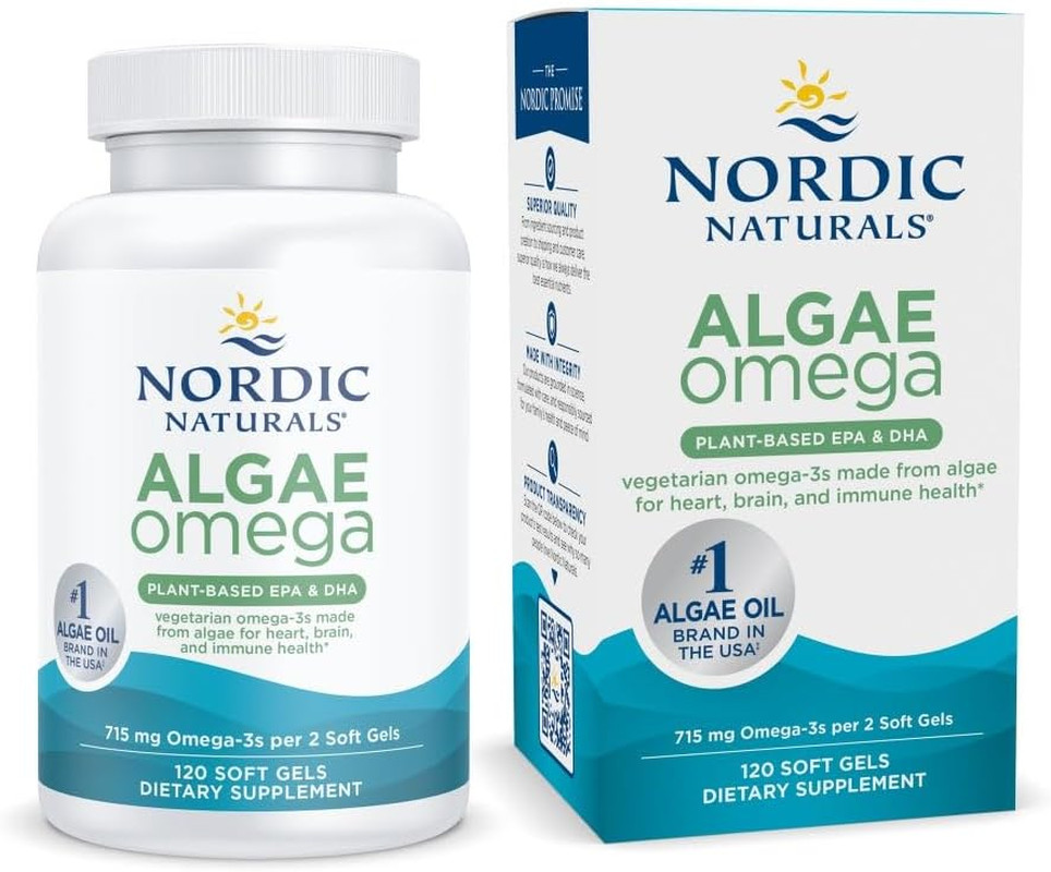 Algae Omega 715mg Vegan 3 Soft Gels Plant Based EPA DHA Nordic Naturals