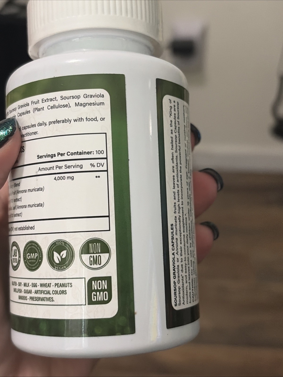 Fresh Drink US Soursop Graviola Capsules 4000 Mg Per Serving 200 Ct
