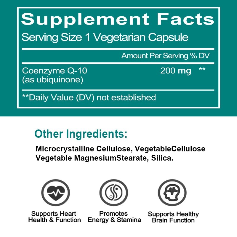 CoQ10 Coenzyme Q-10 Coenzyme 200mg 240 Capsules Antioxidant Heart Energy Support