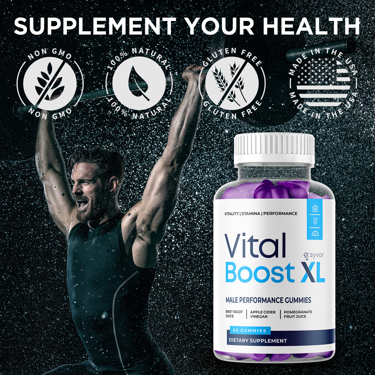 (5 Pack) Vital Boost XL Male Gummys Advanced Formula VitalBoost XL 300 Gummies
