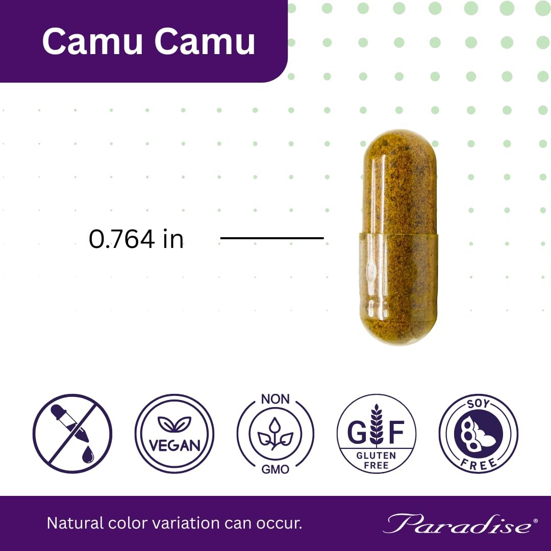 Paradise Herbs, Organic Camu Extract, 400 60 Count (Pack of 1), No Color