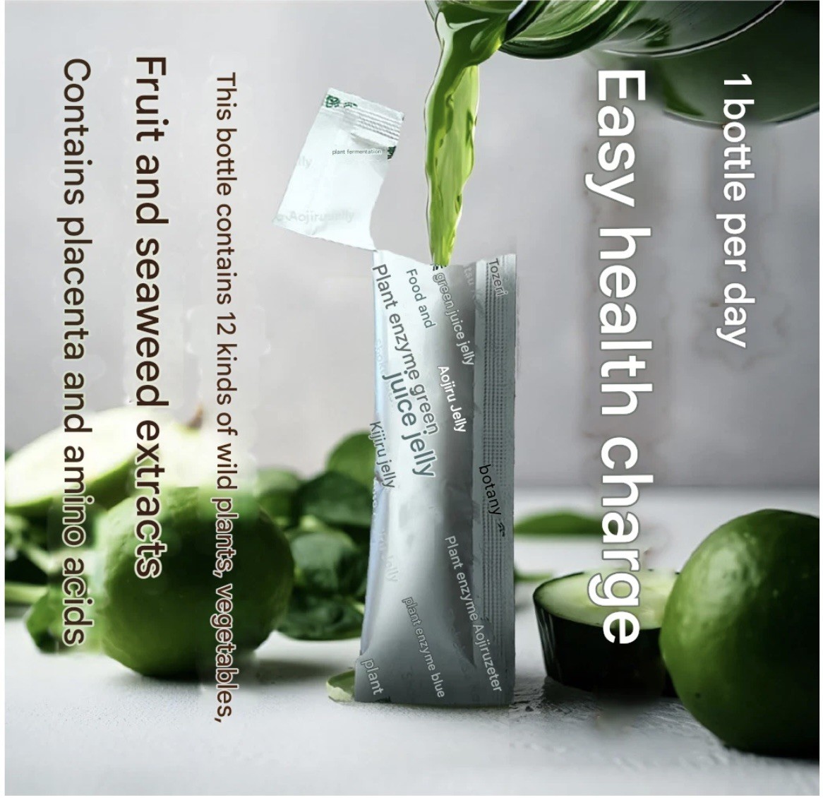 AOJIRU jelly WITH FRUIT & 121 plant enzymes 30 Packs green juice Sato Healthcare