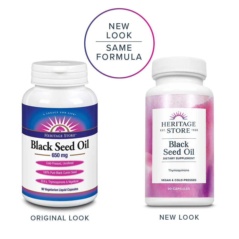 Heritage Store Black Seed Oil 650 Mg | 90 Count