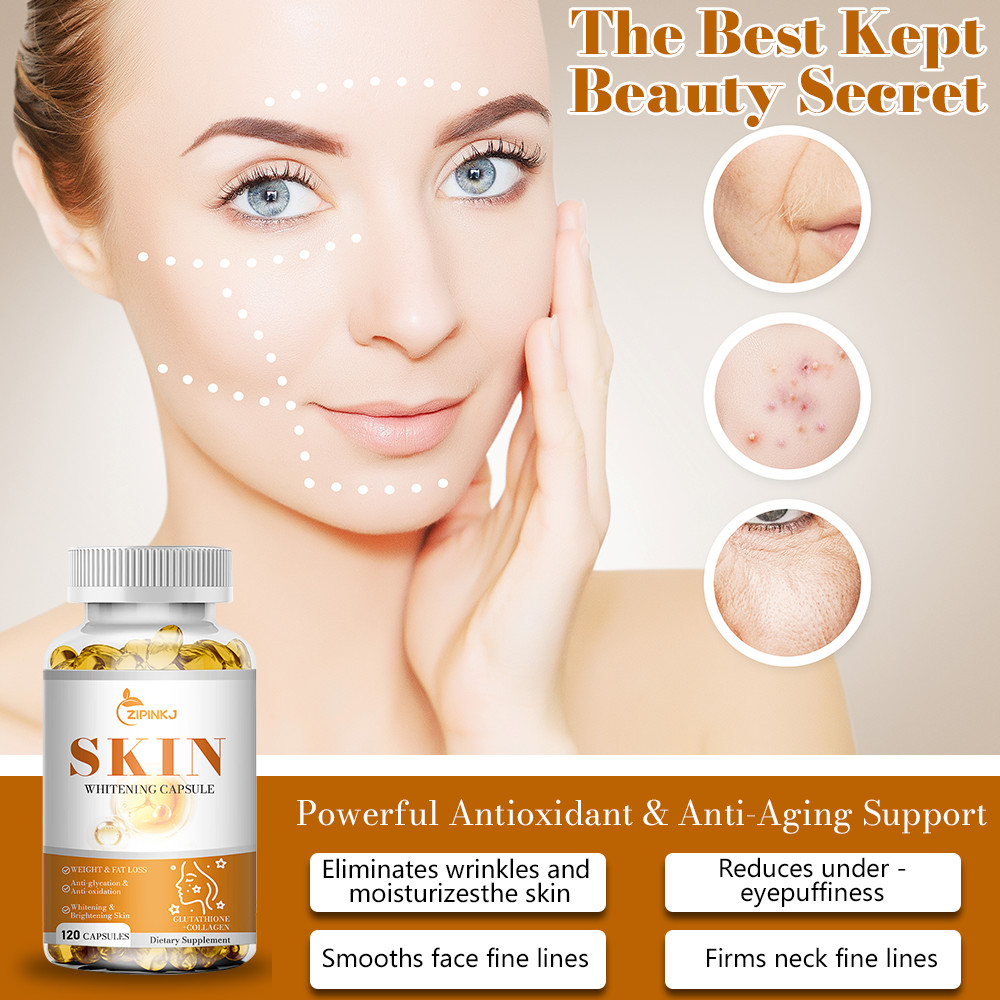 120 Capsules Collagen Glutathione Pills Whitening Skin Bleaching Lightening Best