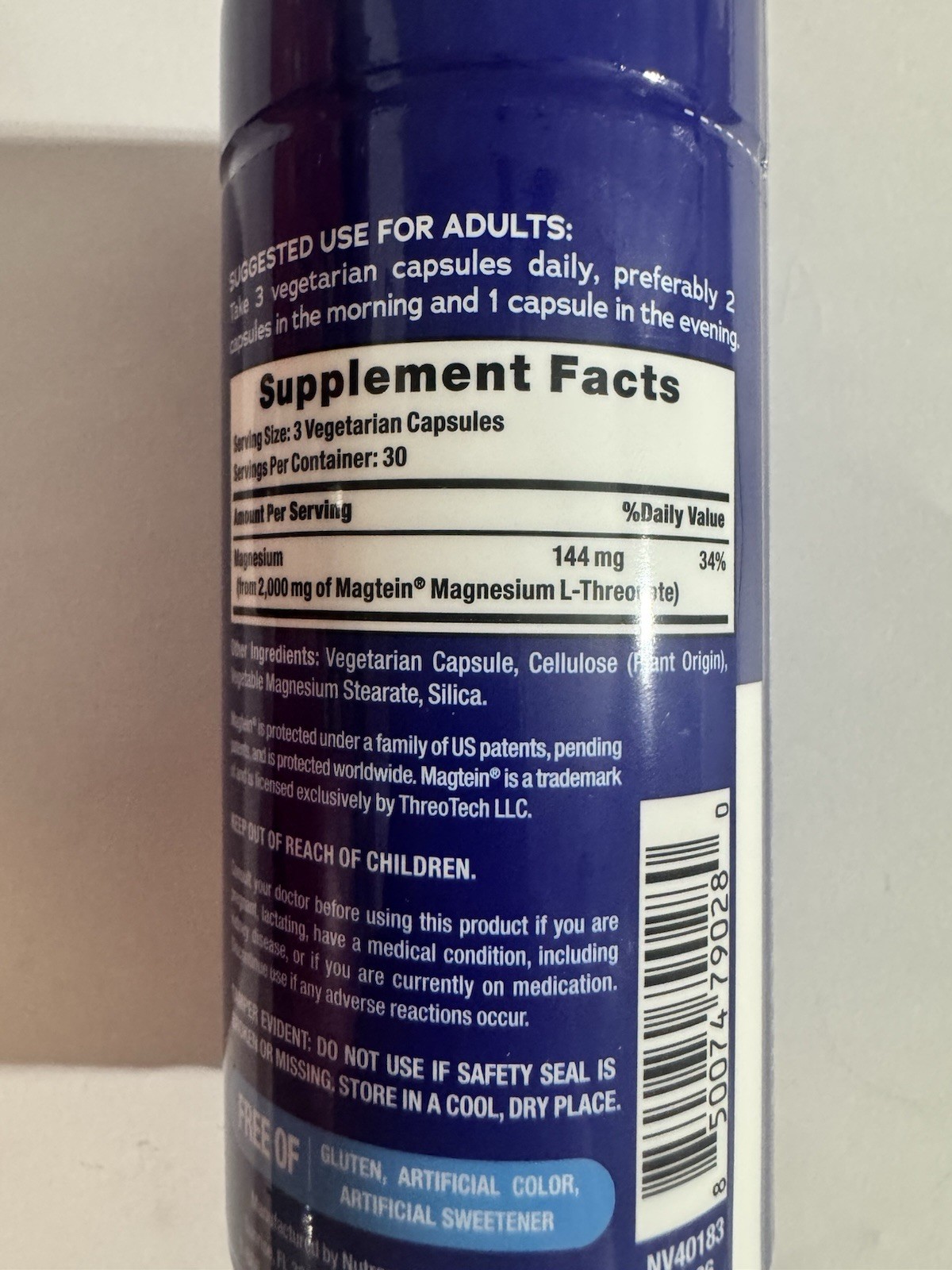 Natural Vitality CALM Magnesium & L-Threonate Supplement/Brain Health/90 capsule