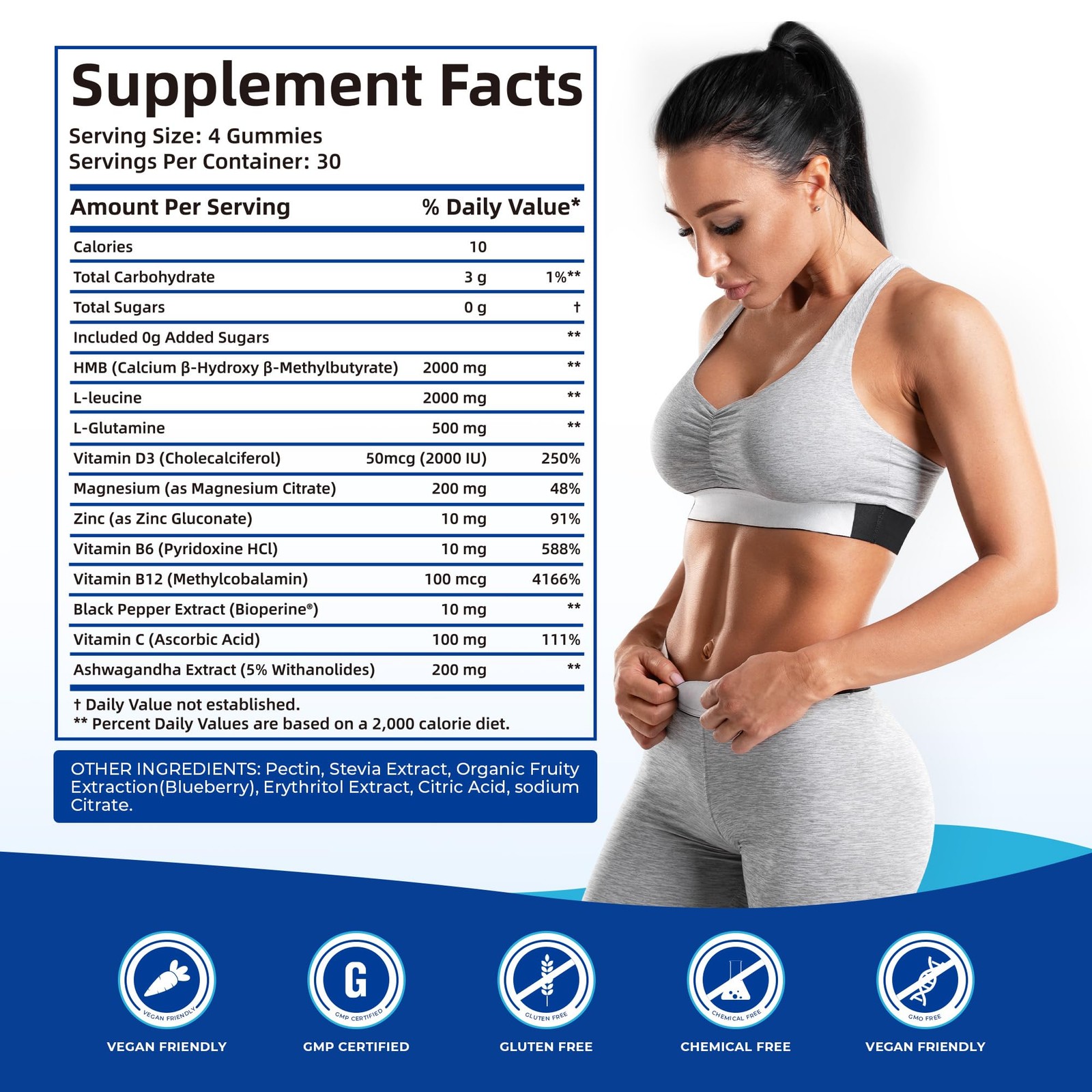 BAKAKOUL HMB and L-Leucine Gummies, Leucine 120 Count (Pack of 1)