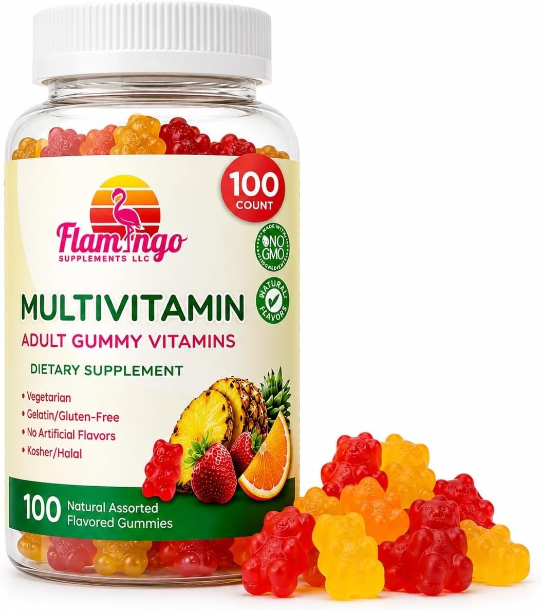 Multivitamin Gummies Vegan Kosher Halal for Men Women Kids 100 Count Vitamin C