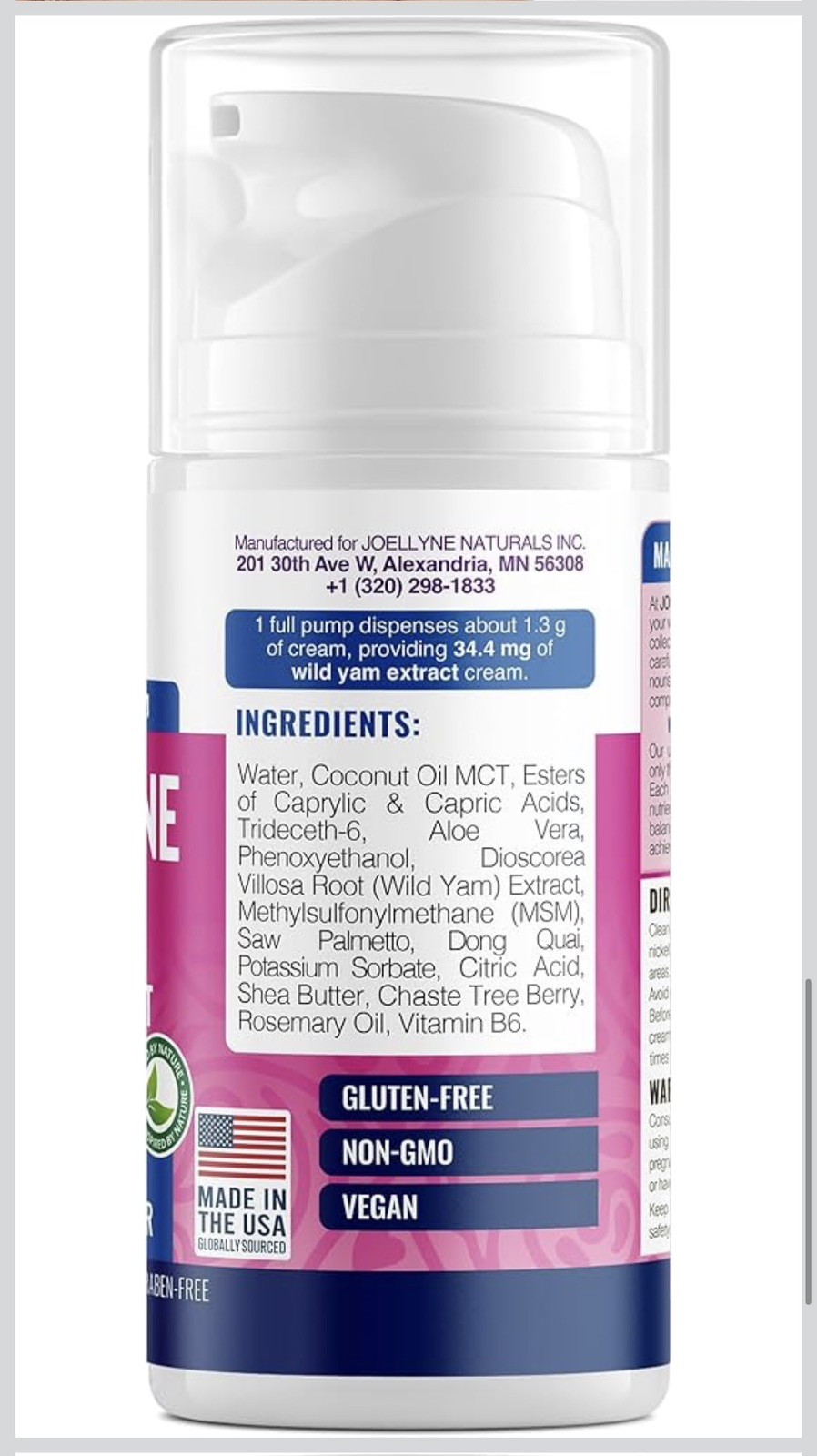 Joellyne Naturals Wild Yam & Dong Quai Cream 3000 mg 3.4 oz