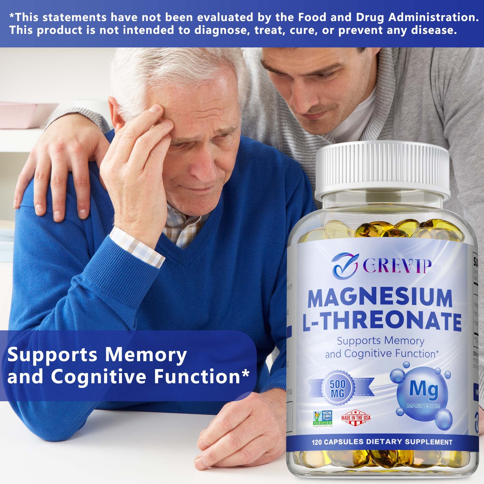 Magnesium L-threonate- Support Focus, Improved Sleep, Mood & Cognitive Abilities