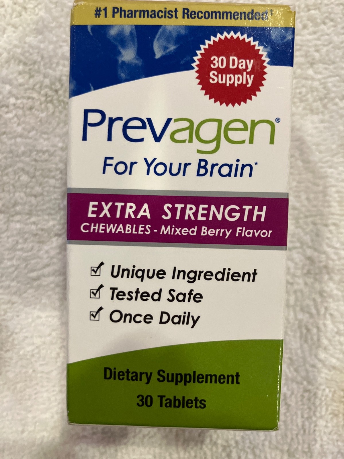 Prevagen Improves Memory Extra Strength Mixed Berry Chewable tablets – 30 Count