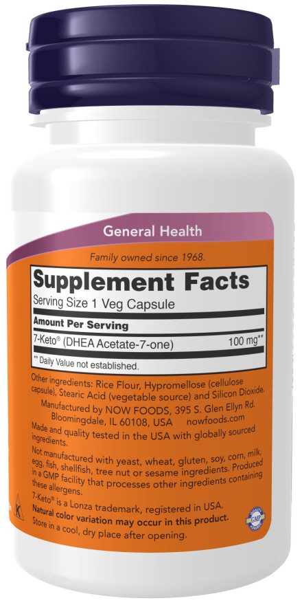 NOW FOODS 7-Keto 100 mg 120 Veg Caps 11/2028EXP
