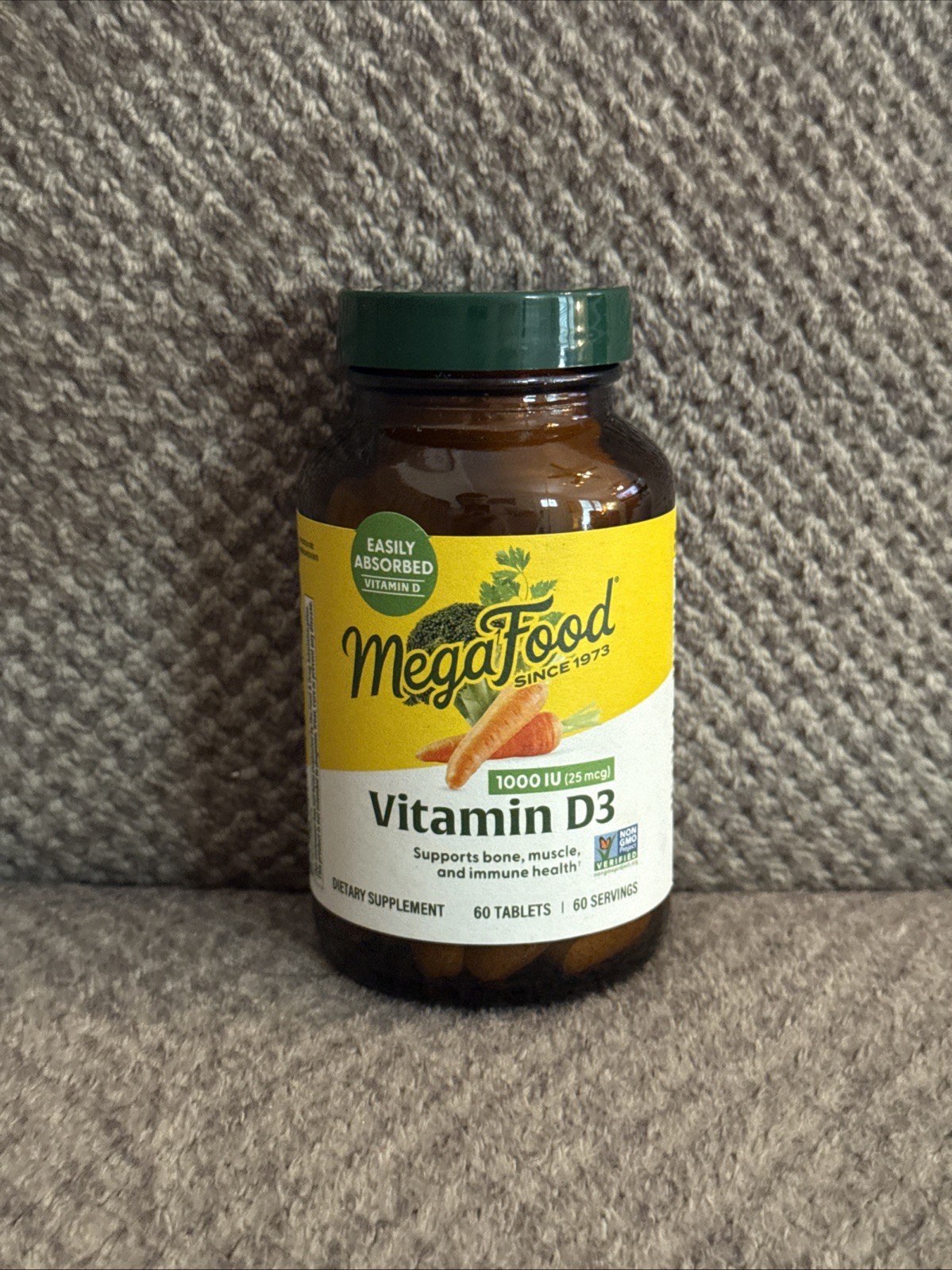 Vitamin D3 60 Tabs 1000 IU by MegaFood – 06/27 FRESH!