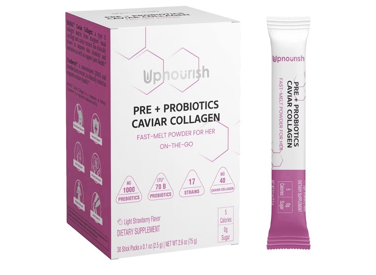 UpNourish Probiotics, Caviar Collagen with Prebiotics for Womens Digestive, S…