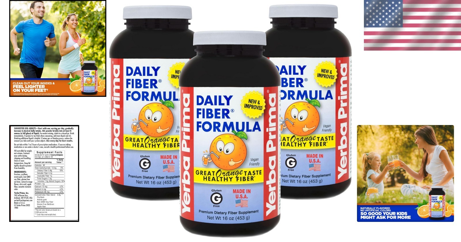 Daily Fiber Formula 16 oz Powder Pack of 3 – Great Tasting Digestive Support