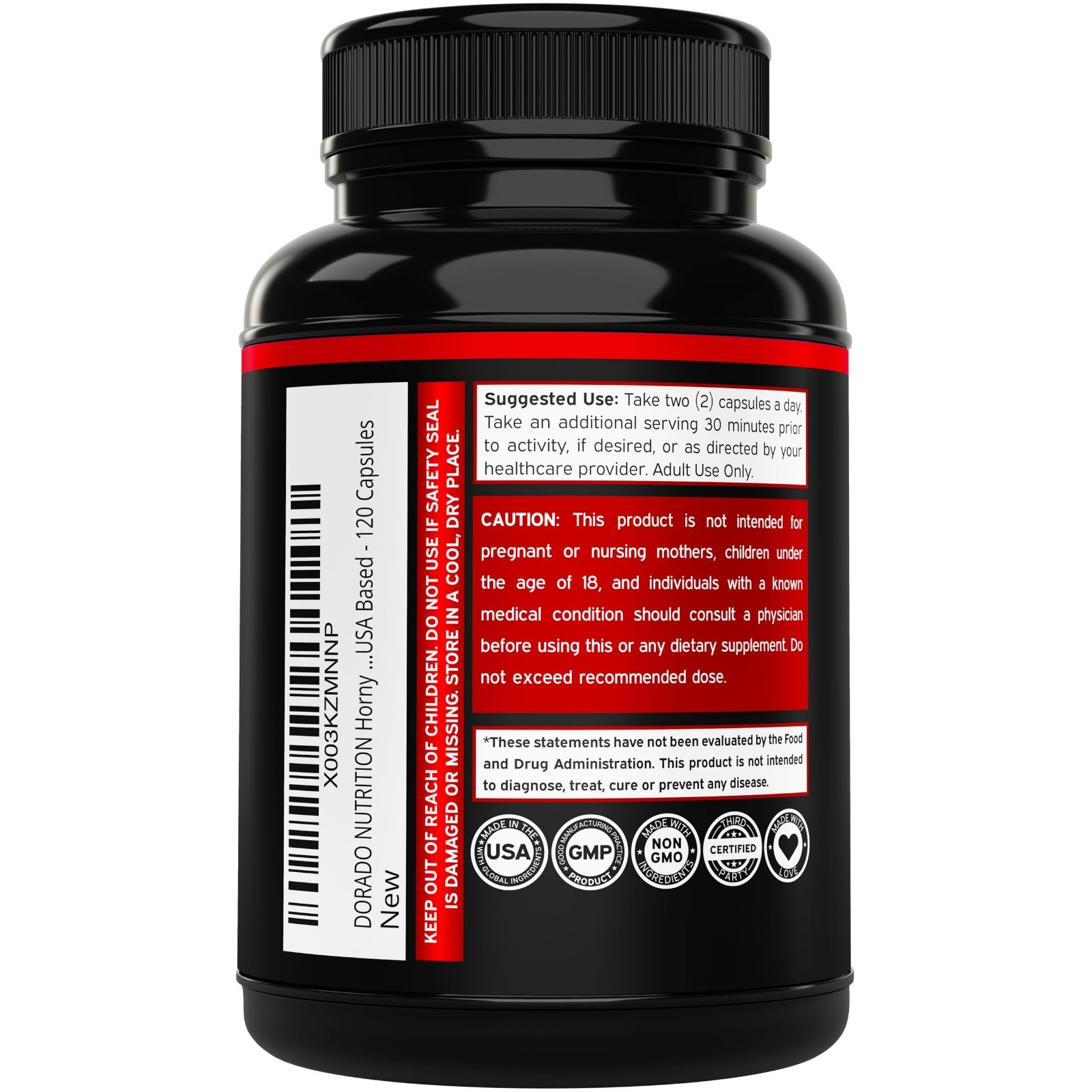 Maximum Strength Horny Goat Weed 1590mg – Maca, Ginseng, L-Arginine, Tribulus –