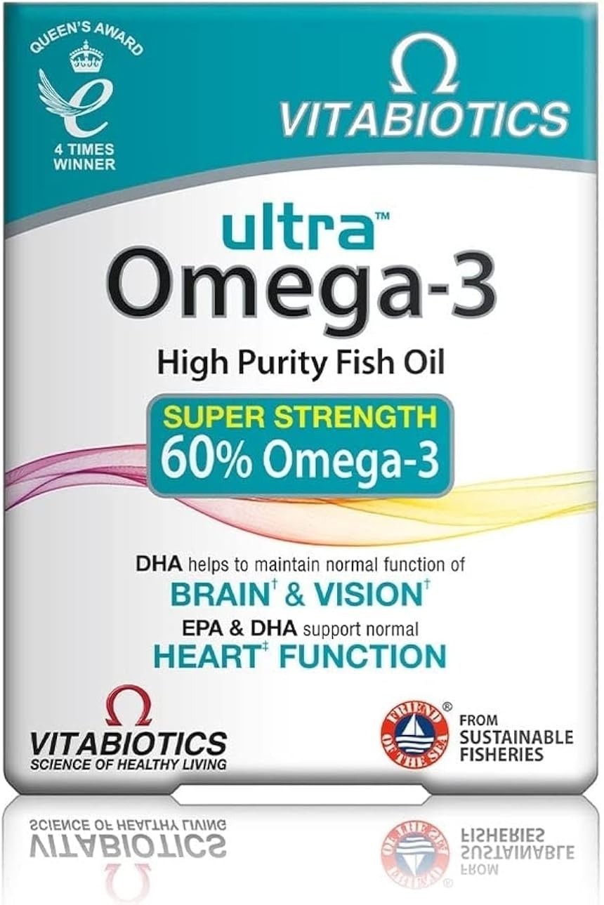 Ultra Omega 3 High Potency Fish Oil – 60 Additive-Free Capsules from Norway