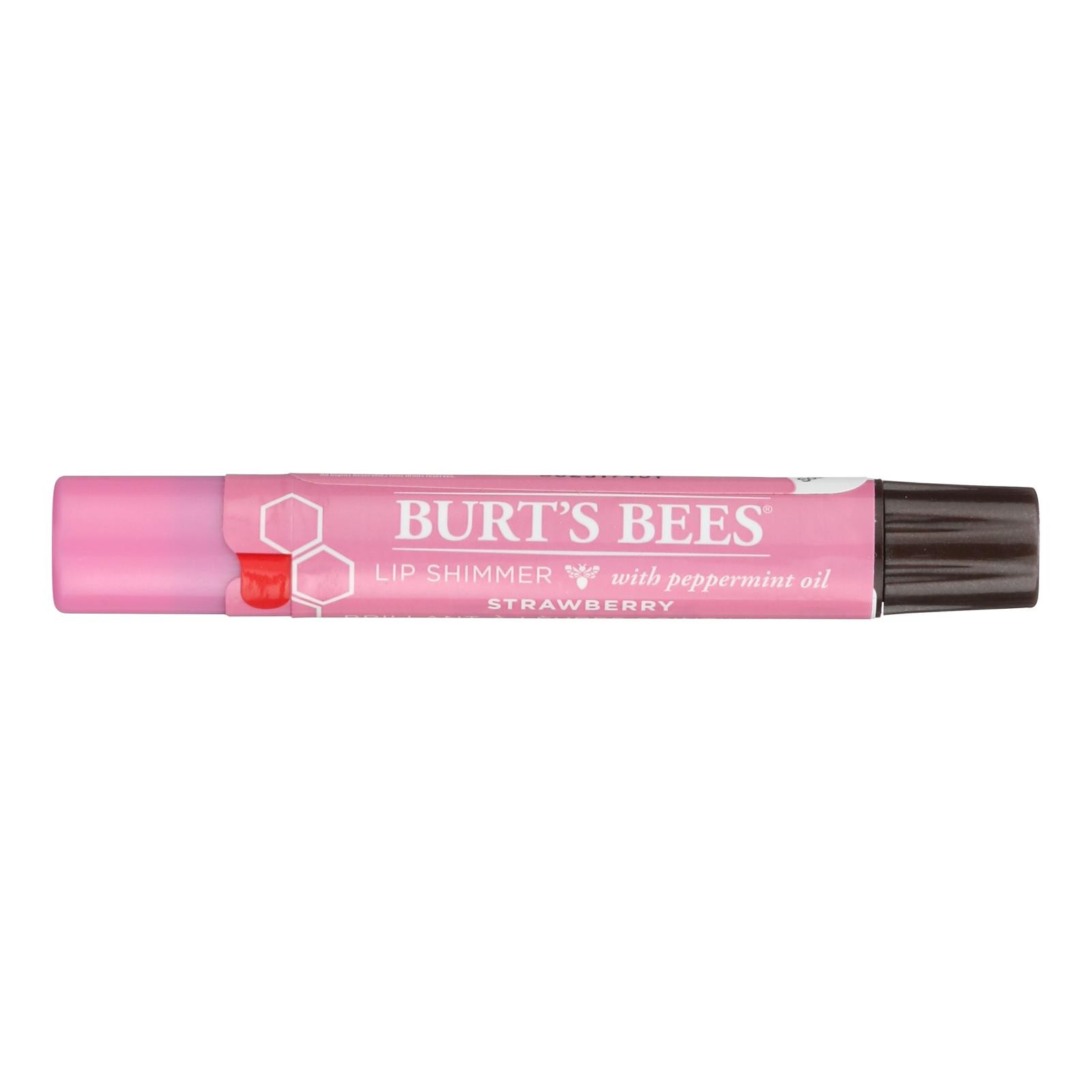 Burts Bees – Lip Shimmer – Strawberry – Case of 4 – 0.09 oz