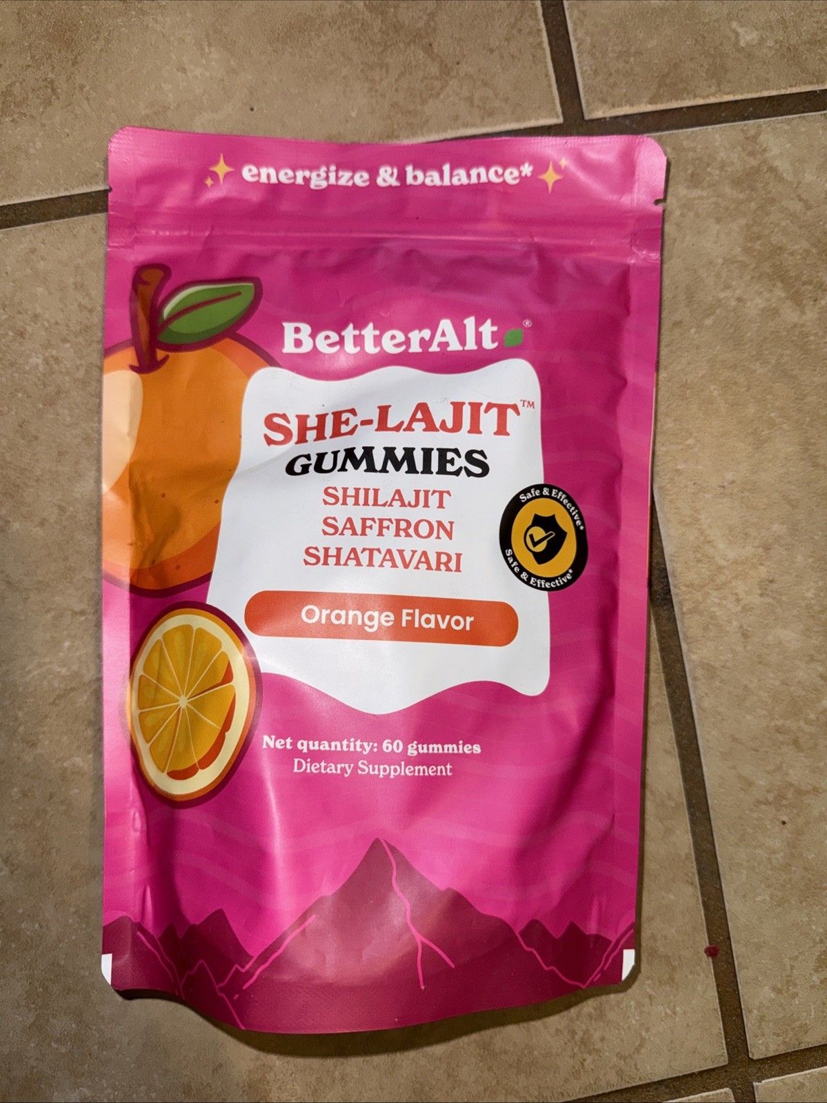 BetterAlt She-Lajit Gummies 60 Gummies Strawberry Flavors EXP 2/27