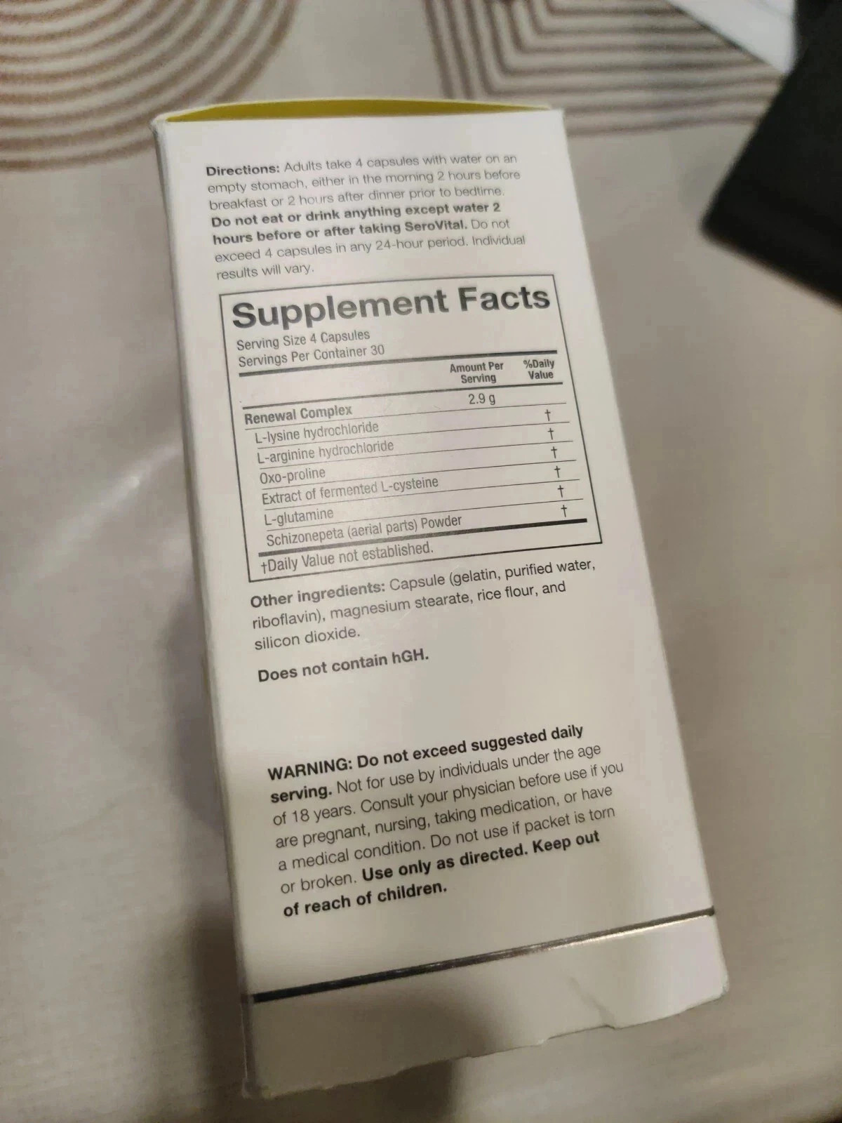 SeroVital Reverse The Signs of Aging Dietary Supplement – 120 Capsules | EXP 27