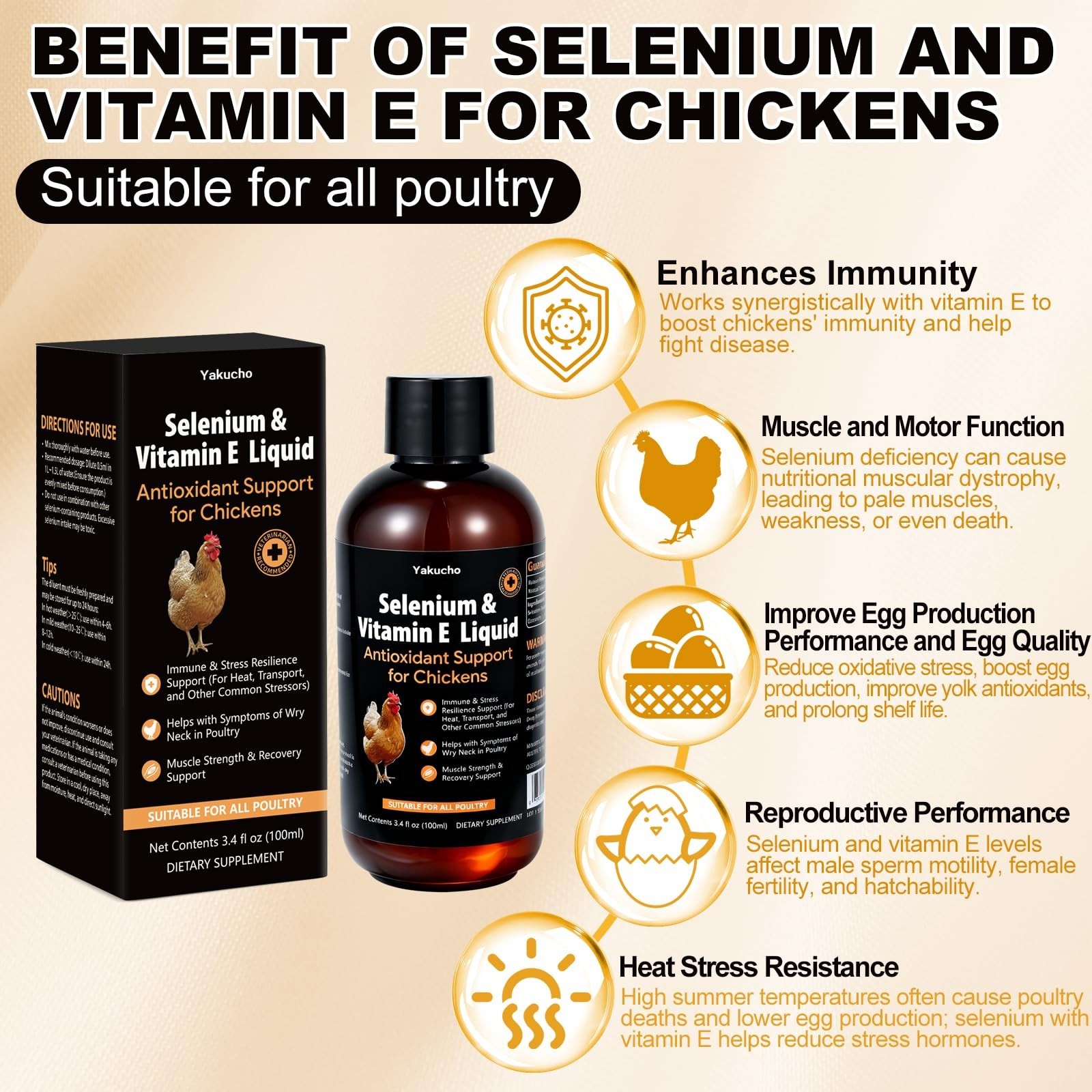Poultry Vitality Formula | Selenium Liquid for Chickens & Poultry | Nutrient Sup